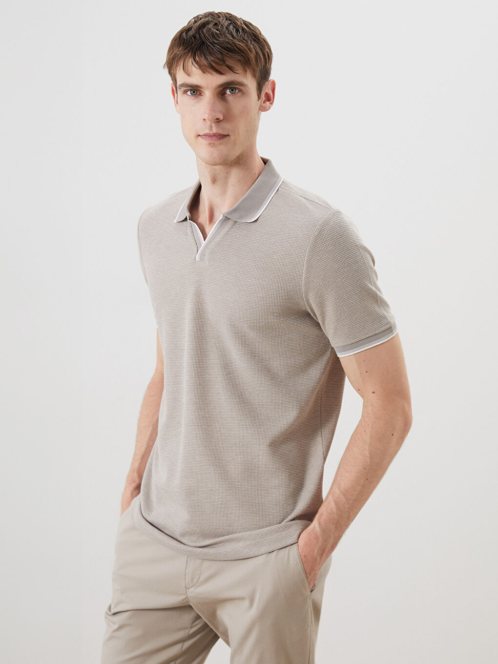 LCWAIKIKI Classic Patterned Men's Polo Neck T-Shirt -S5QG26Z8-CXU