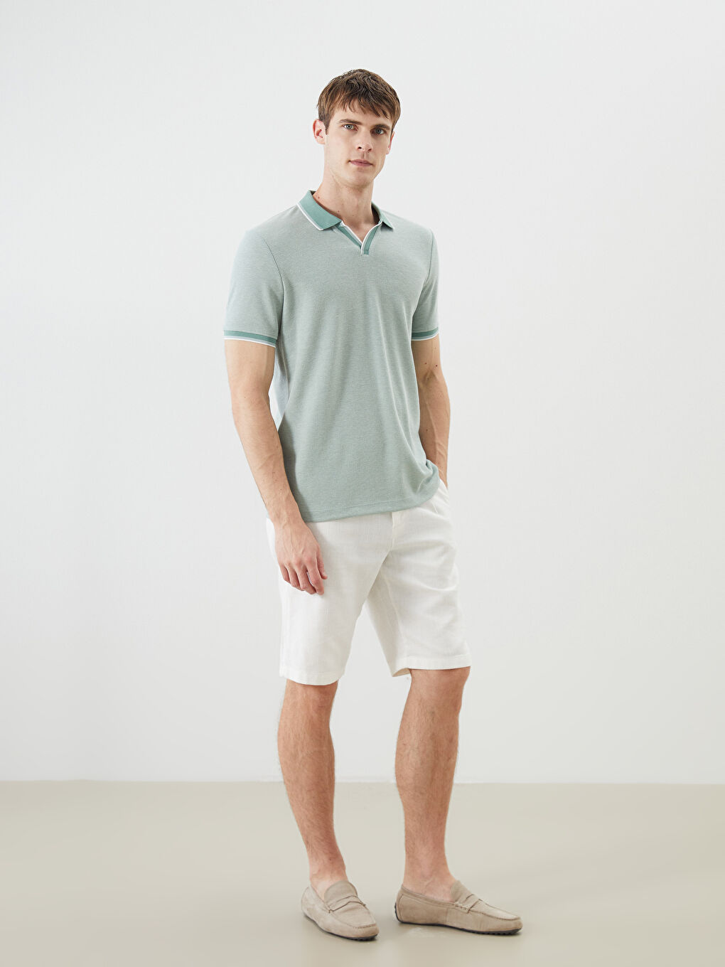 LCWAIKIKI Classic Patterned Men's Polo Neck T-Shirt -S5QG26Z8-DV5