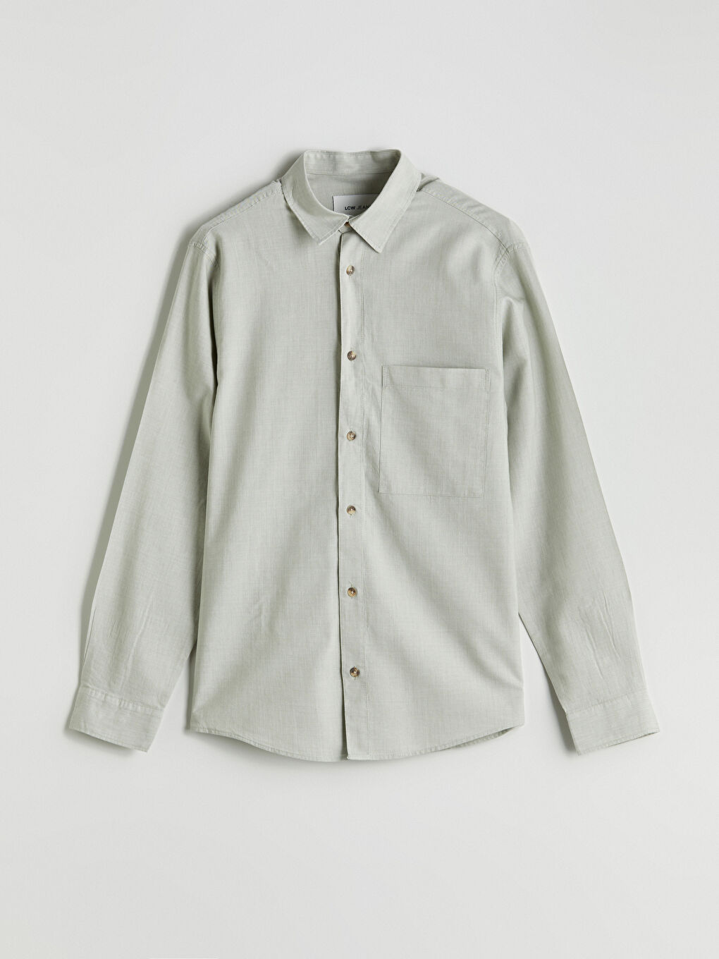 Yeşil Regular Fit Uzun Kollu Erkek Jean Gömlek-4