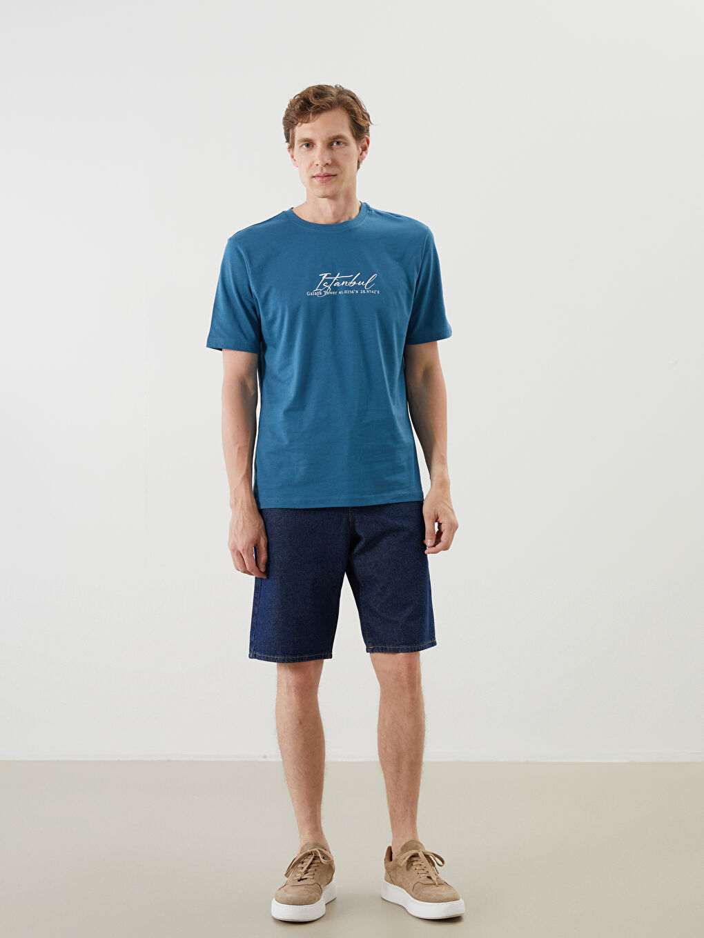 Crew Neck Istanbul Printed Jersey Men's T-Shirt-1
