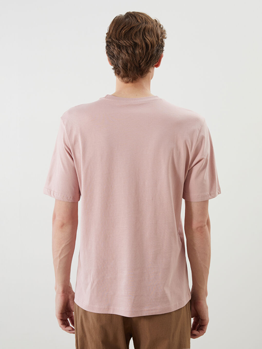 Pembe Bisiklet Yaka İstanbul Baskılı Penye Erkek Tişört-3