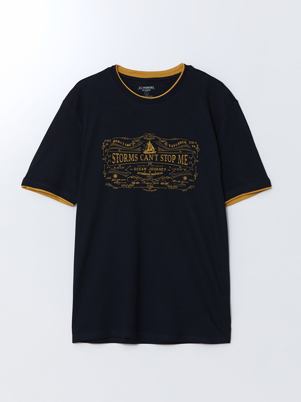 Crew Neck Short Sleeve Printed Combed Cotton Men's T-shirt