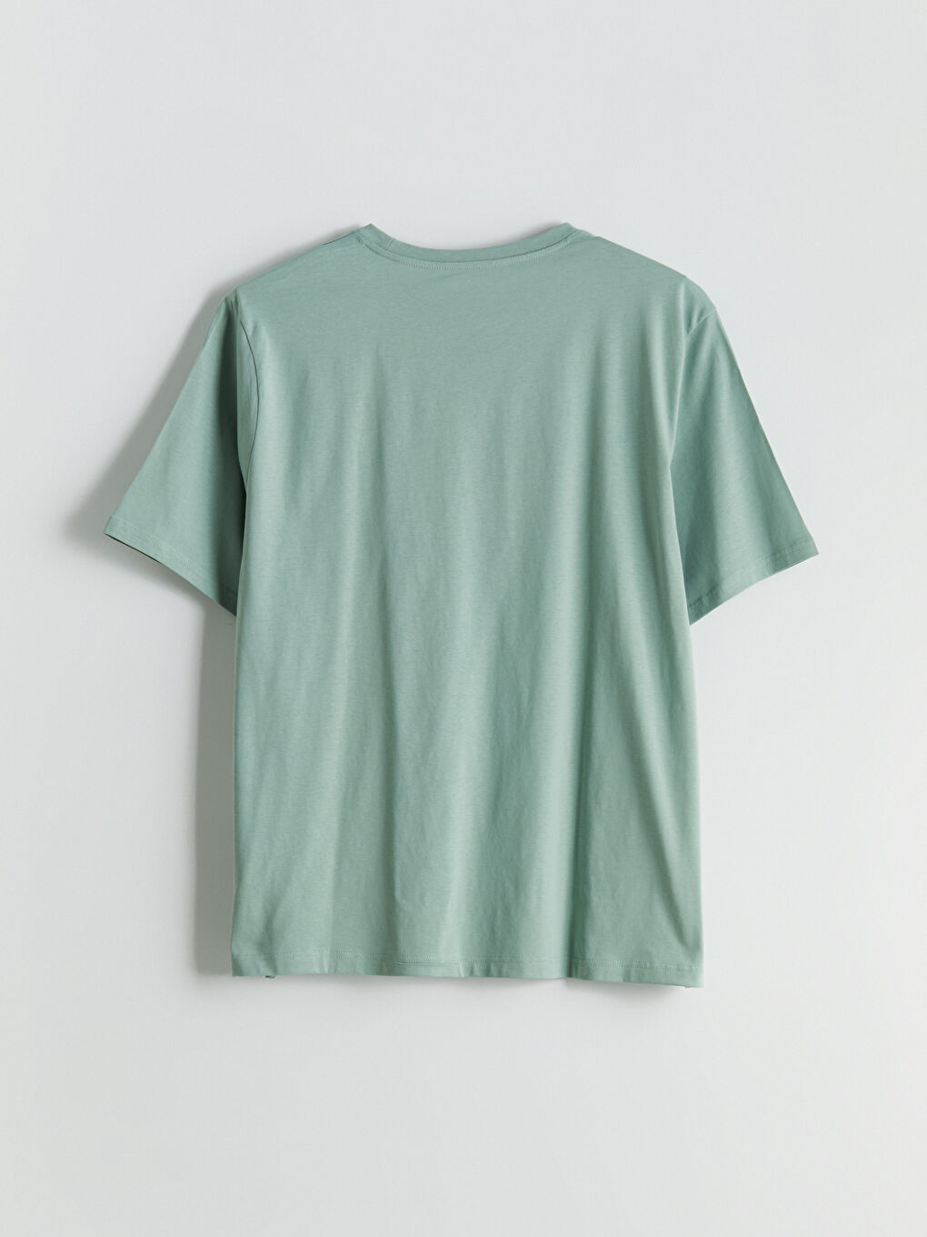 Yeşil Bisiklet Yaka Baskılı Penye Erkek Tişört-6