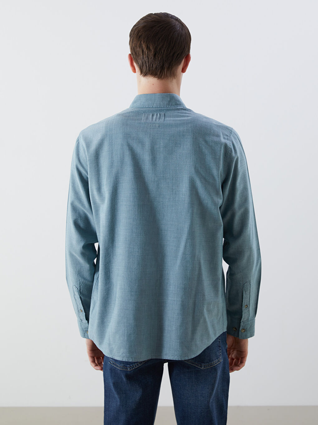 Mavi Regular Fit Uzun Kollu Erkek Jean Gömlek-3