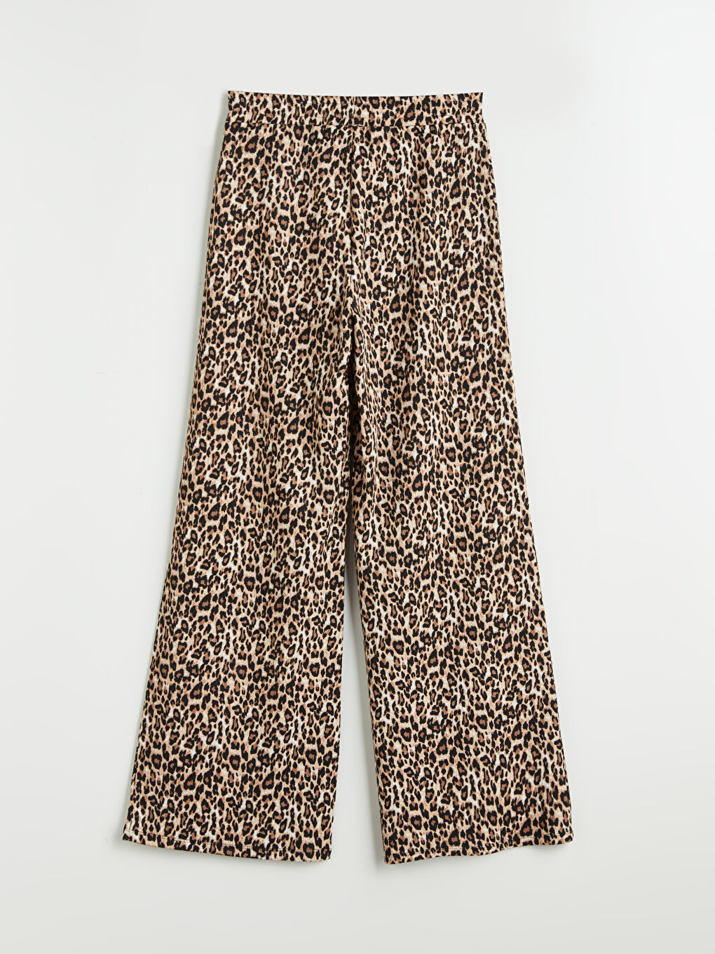Leopard Patterned Women's Trousers with Elastic Waist -S5QG88Z8-LQY