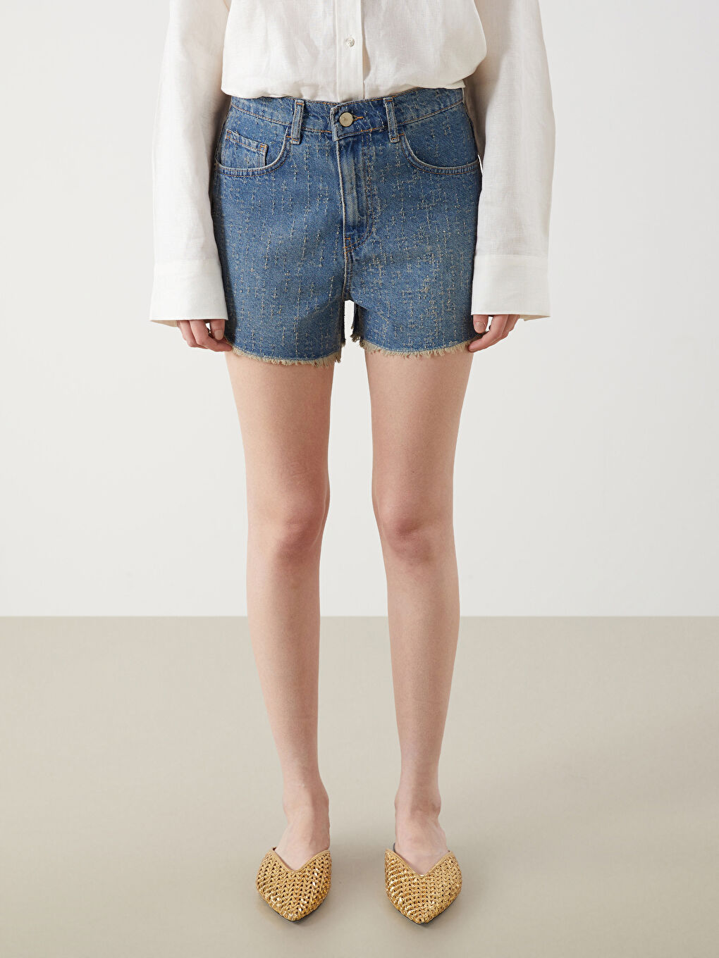 Woman INDIGO Denim Shorts -S5QH09Z8-507