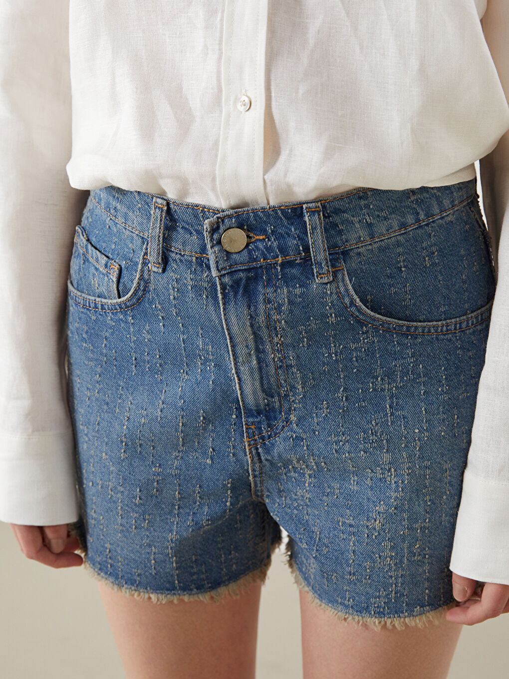 Woman INDIGO Denim Shorts -S5QH09Z8-507
