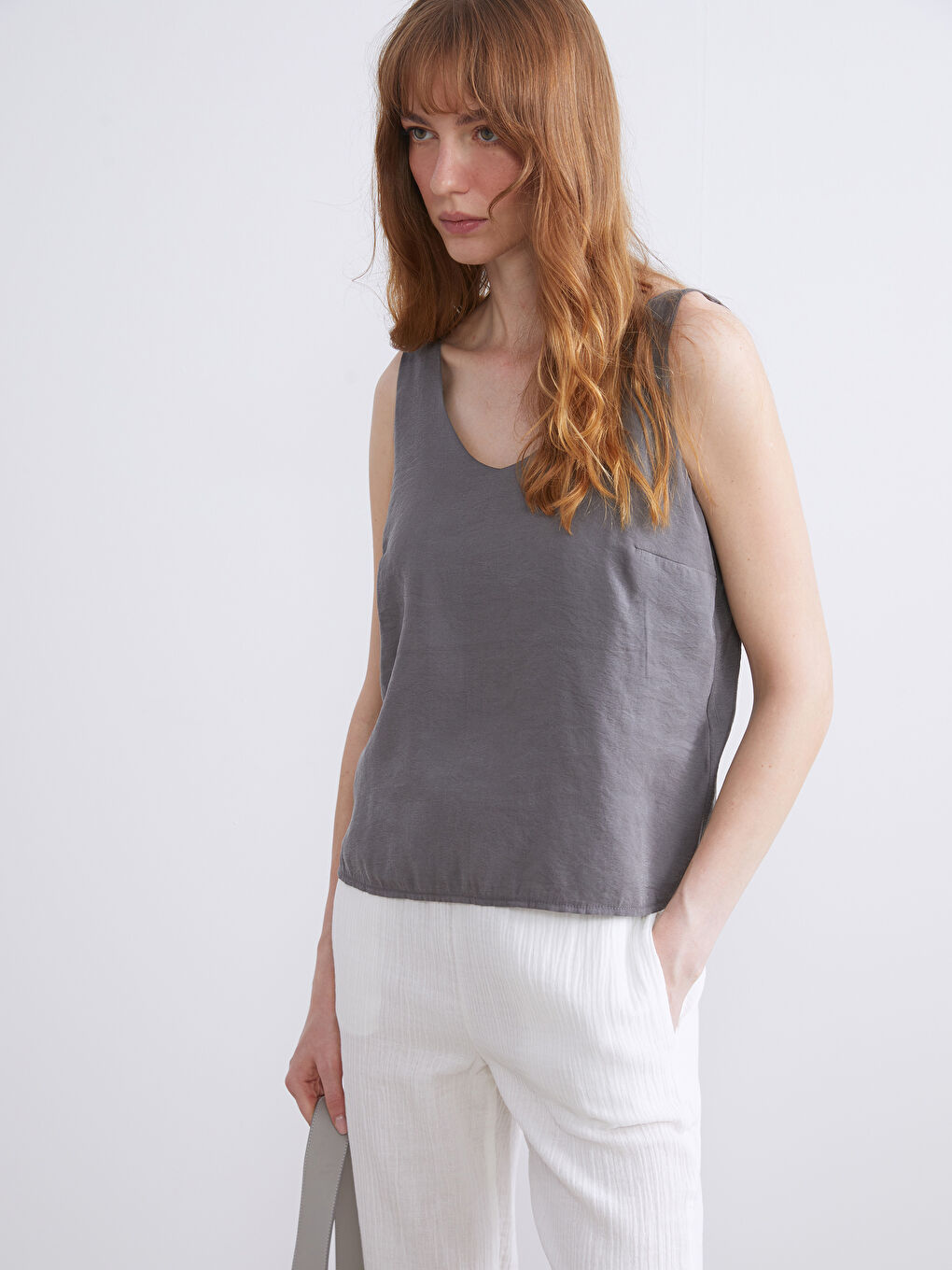 V Neck Modal Blend Blouse