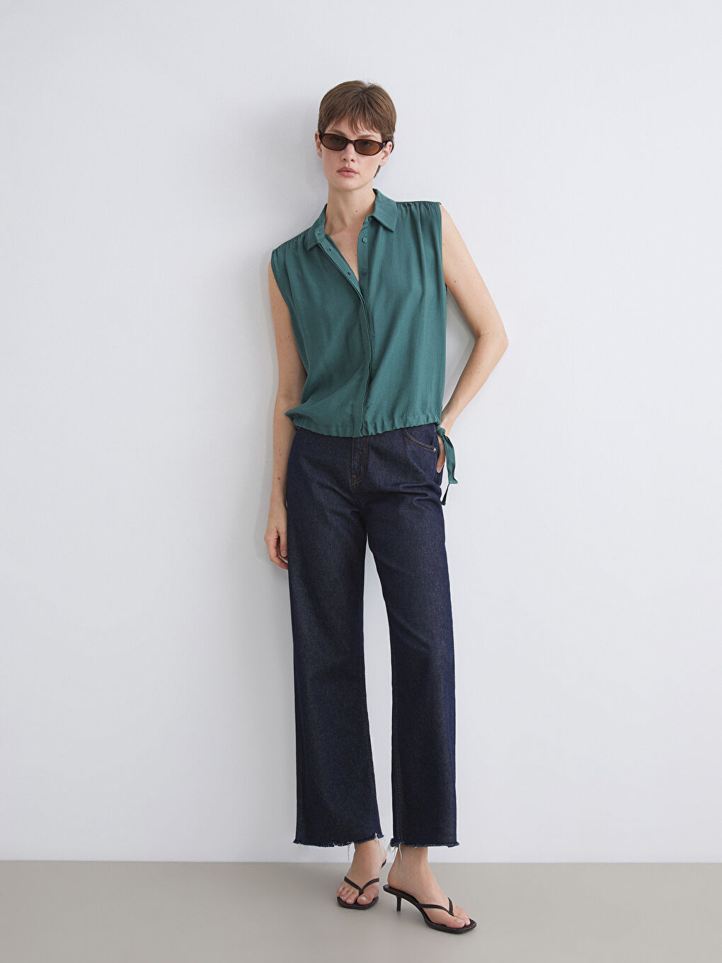 LCWAIKIKI Classic Woman GREEN Shirt -S5QH18Z8-EAW