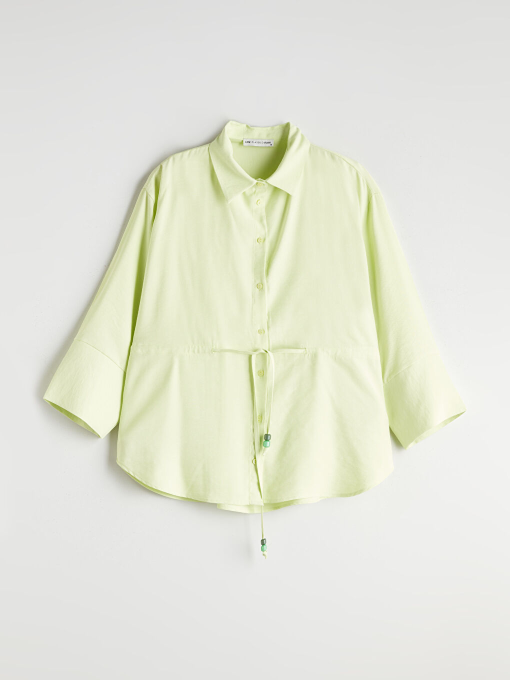 Tie String Detailed Oversize Women's Shirt-4