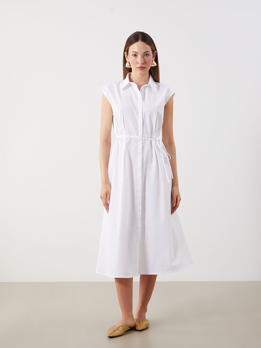 Woman WHITE Shirt Dress -S5QH39Z8-Q6K
