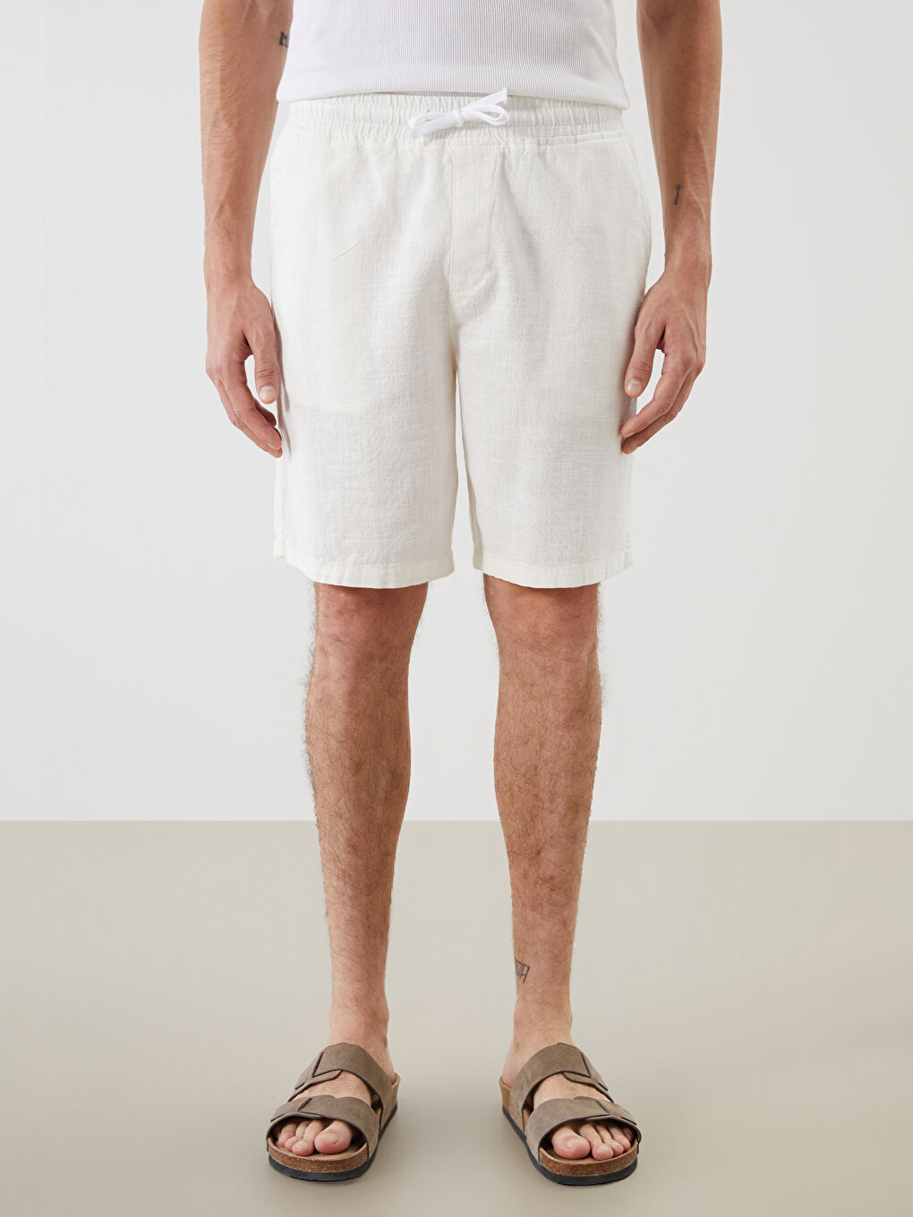 Relaxed Fit 100% Linen Men's Shorts -S5QH54Z8-EEW