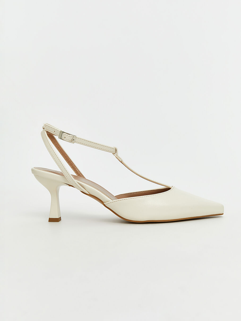 Bej Sivri Burun Kadın Topuklu Ayakkabı-1