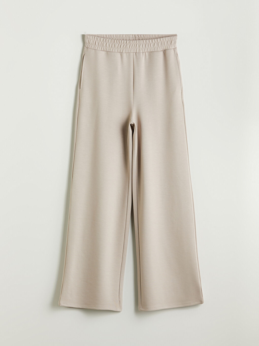 Gri Beli Lastikli Kadın Pantolon-4