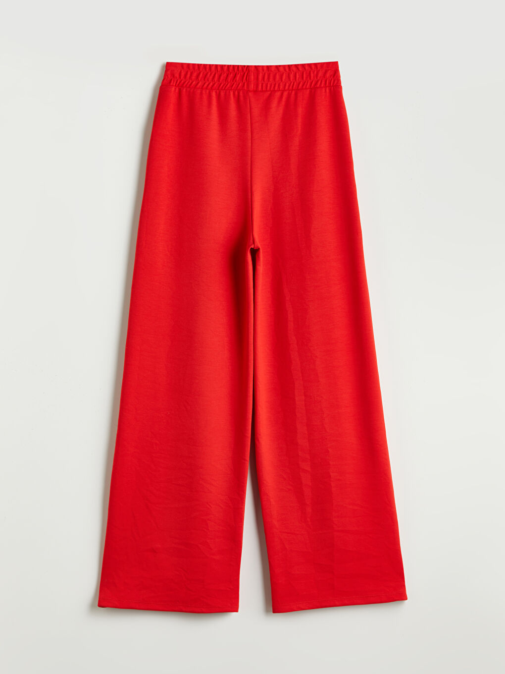 Kırmızı Beli Lastikli Kadın Pantolon-5