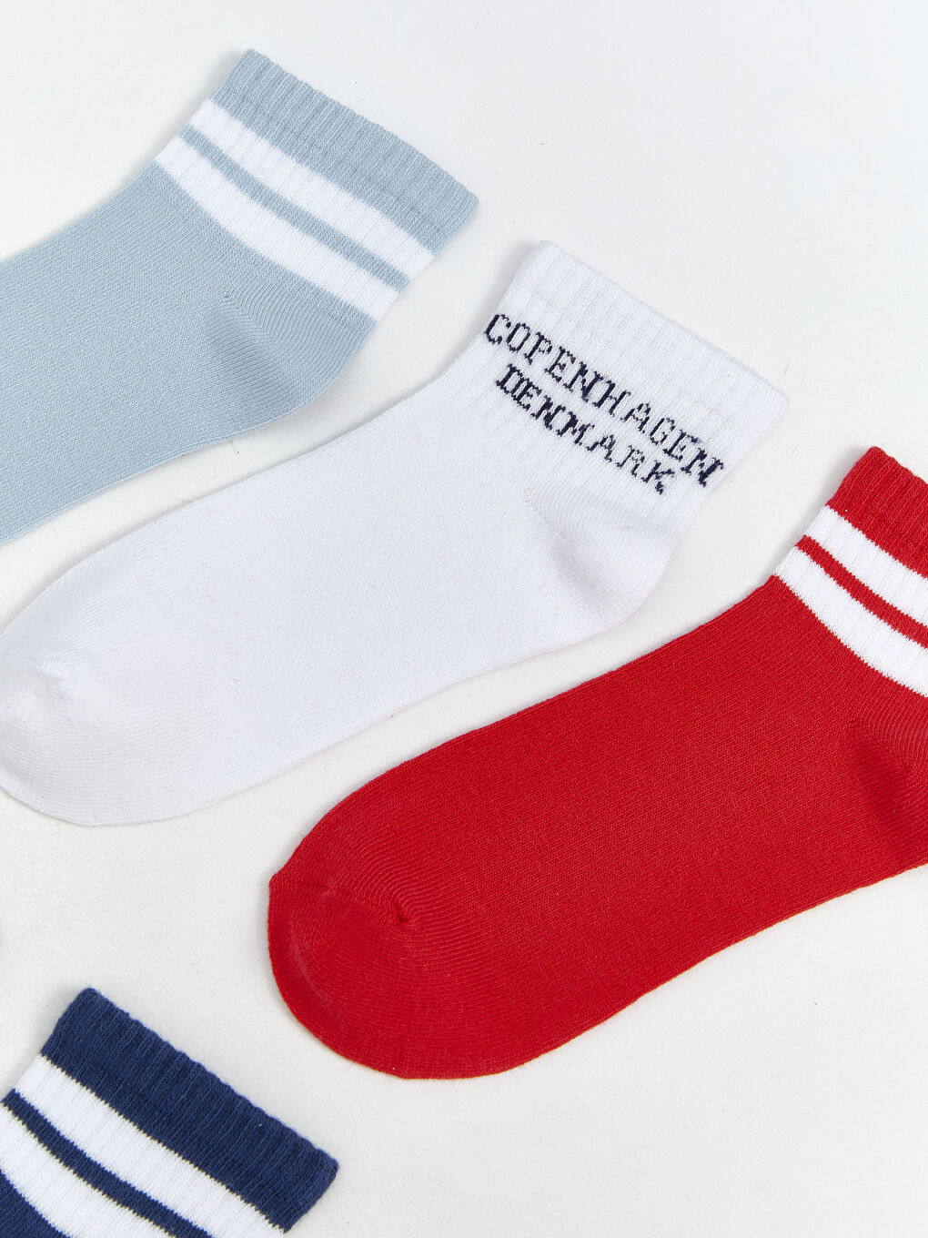 Karışık Çizgili Erkek Çocuk Soket Çorap 5'li-1