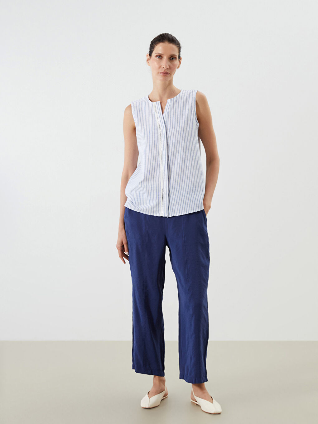 LCWAIKIKI Classic Elasticated Waist Modal Blend Women's Trousers -S5QI36Z8-HPN