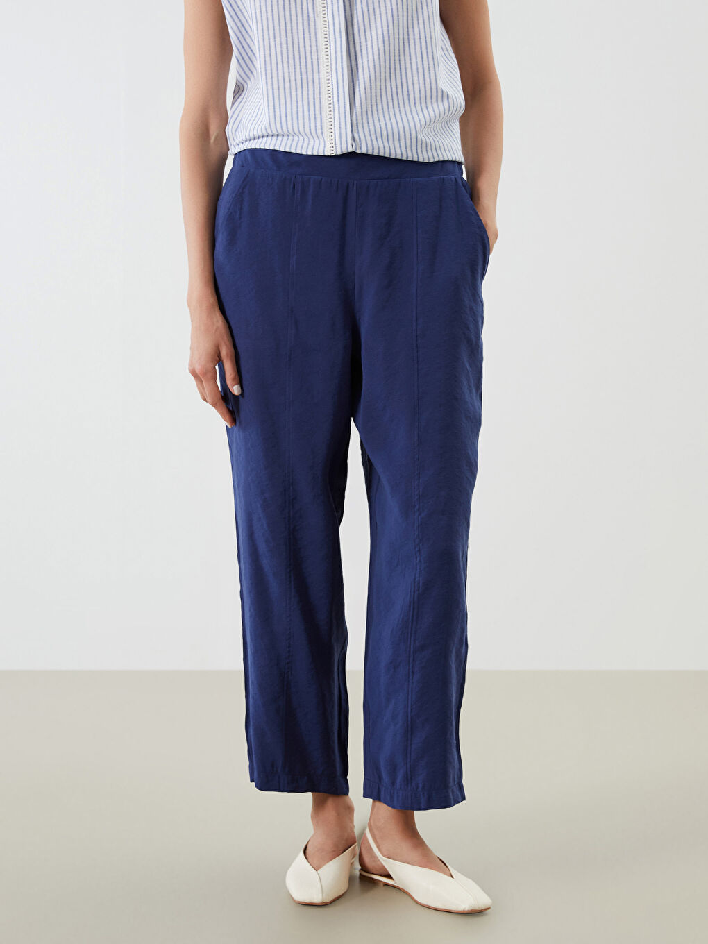 LCWAIKIKI Classic Elasticated Waist Modal Blend Women's Trousers -S5QI36Z8-HPN