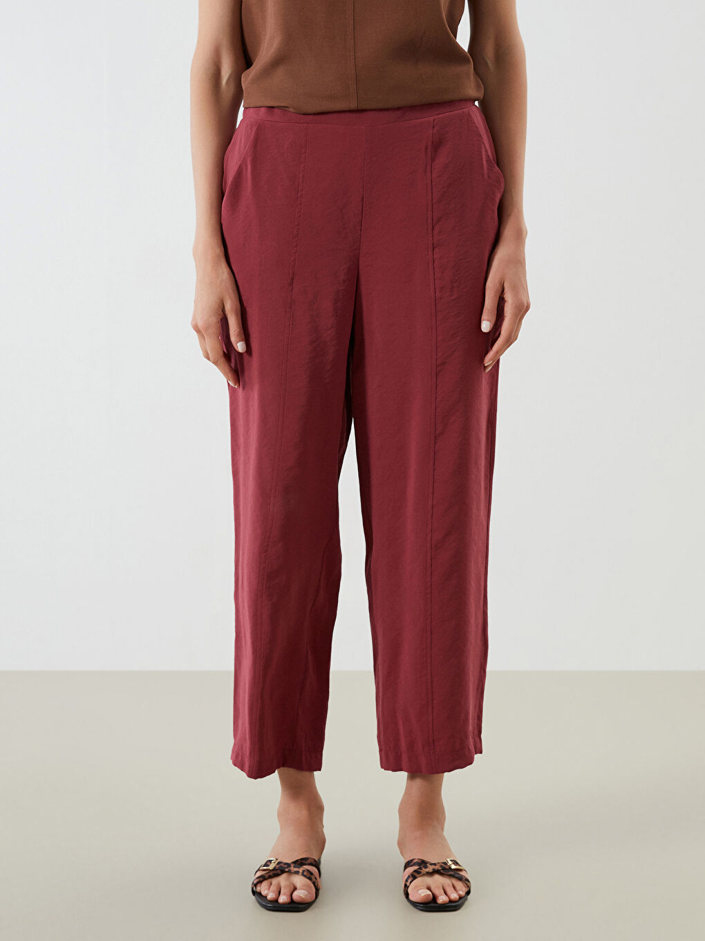 LCWAIKIKI Classic Elasticated Waist Modal Blend Women's Trousers -S5QI36Z8-HRU