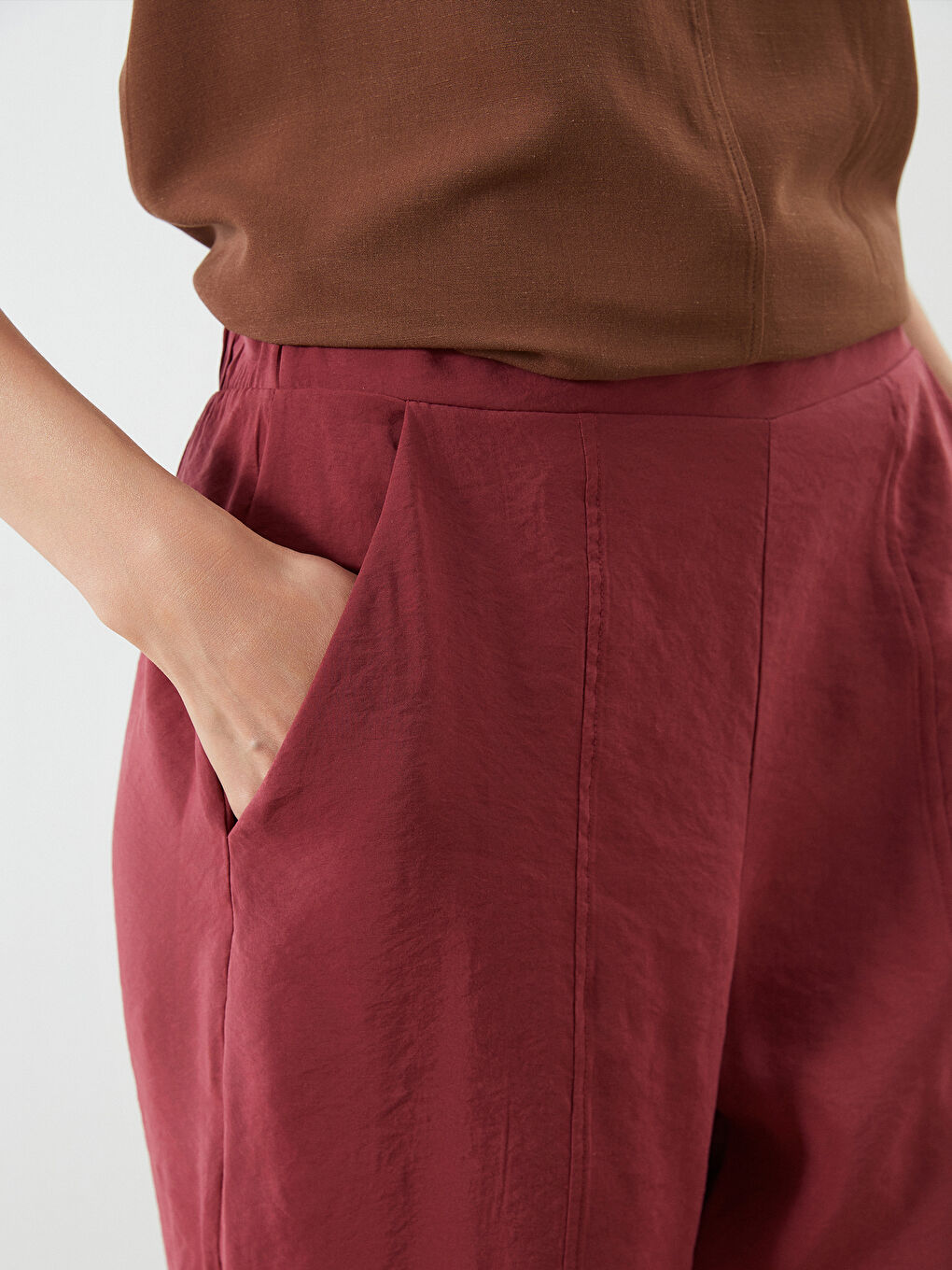 LCWAIKIKI Classic Elasticated Waist Modal Blend Women's Trousers -S5QI36Z8-HRU
