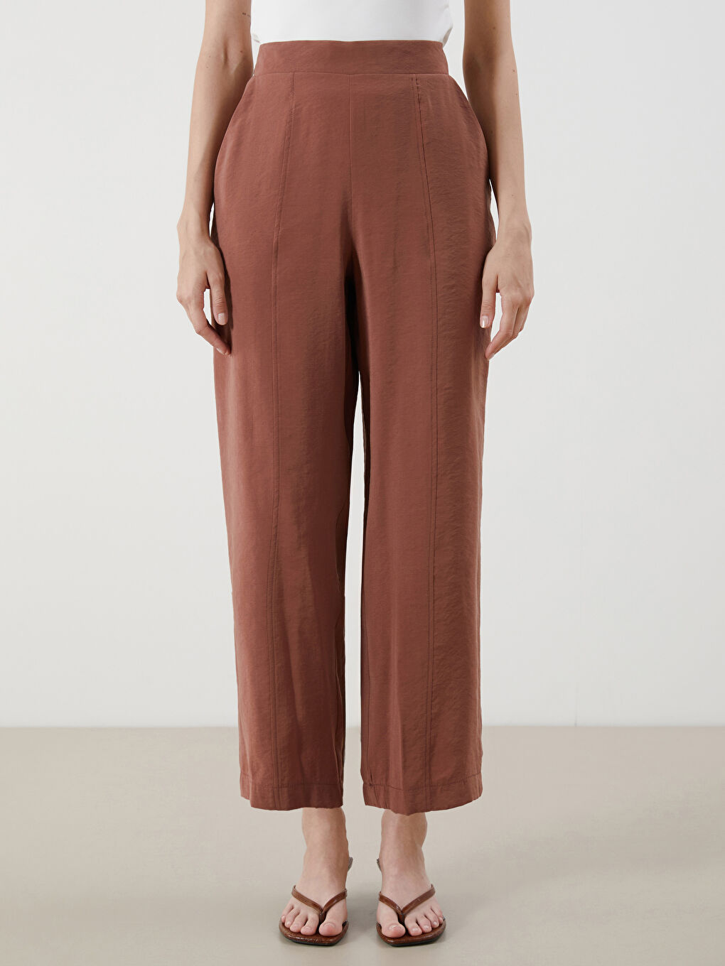 LCWAIKIKI Classic Elasticated Waist Modal Blend Women's Trousers -S5QI36Z8-HFT