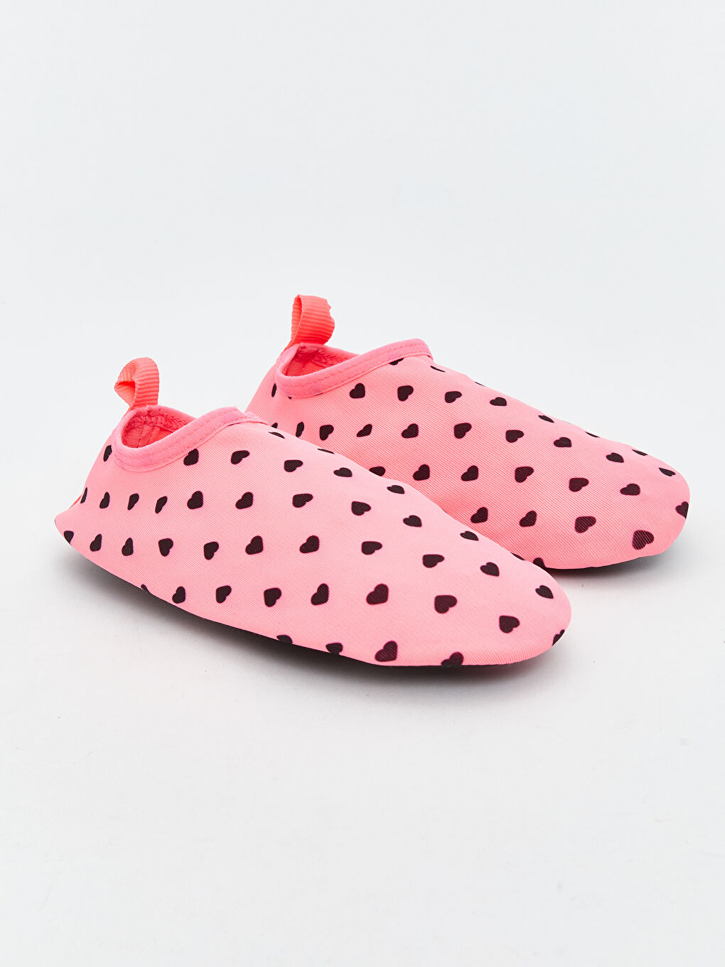 Pembe Kalp Baskılı Kız Çocuk Deniz Ayakkabısı