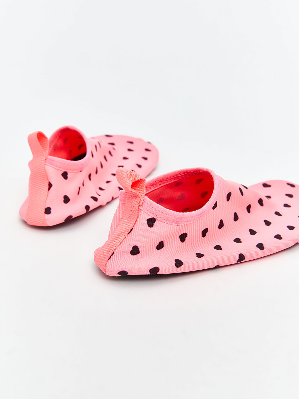 Pembe Kalp Baskılı Kız Çocuk Deniz Ayakkabısı-4