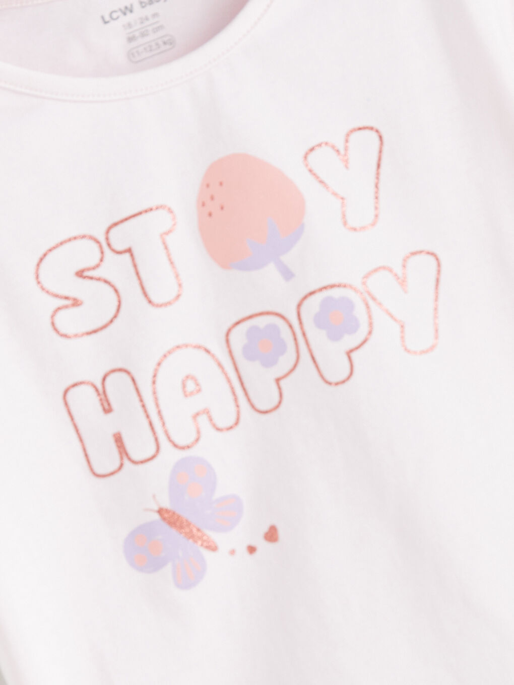 Pembe Bisiklet Yaka Kız Bebek Tişört-1