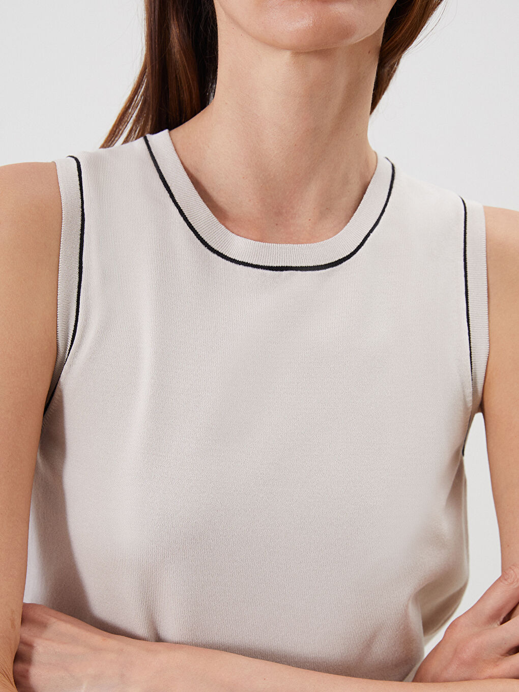 Crew Neck Women's Knitwear Tank Top -S5QI54Z8-CXU