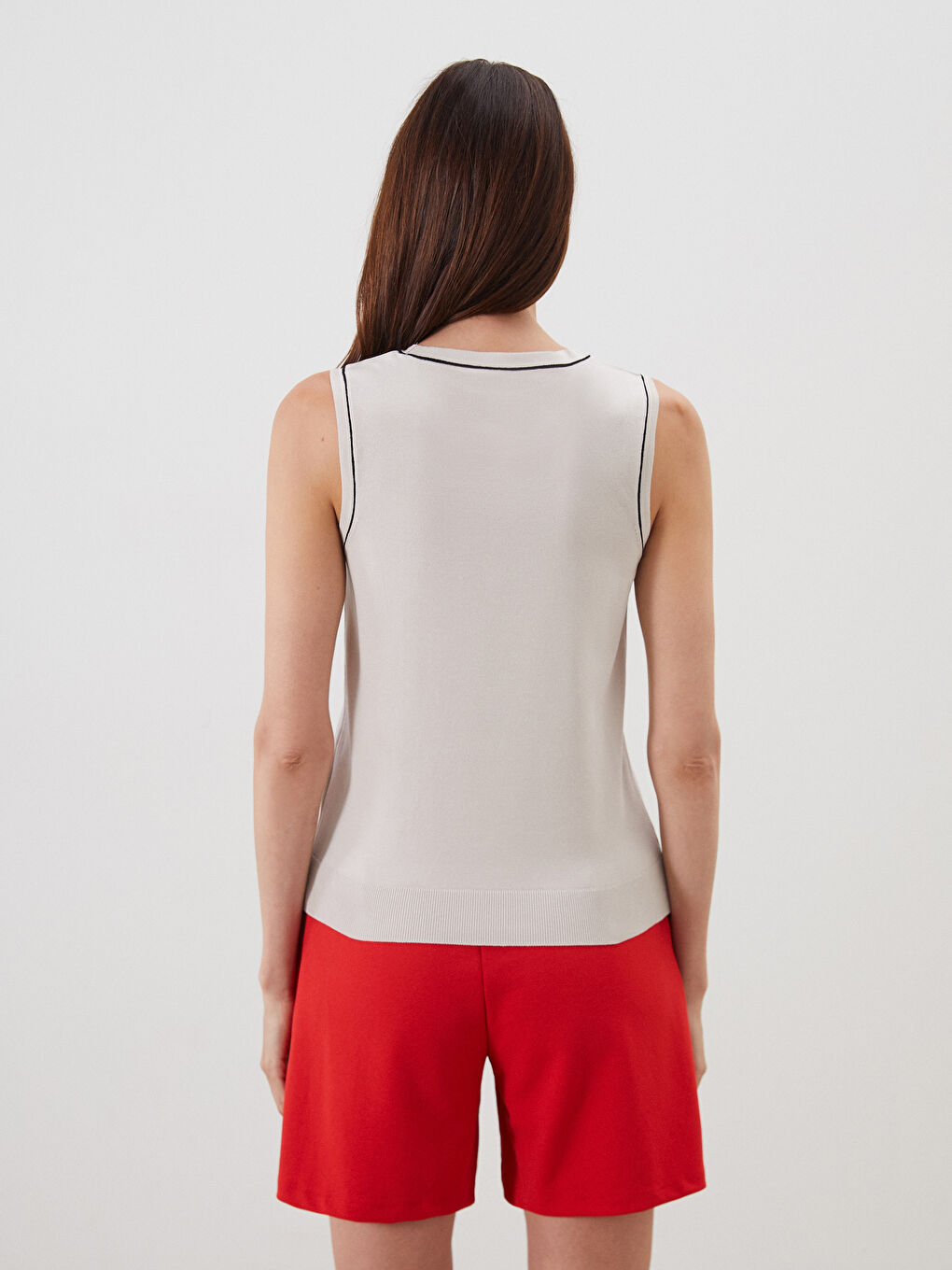 Crew Neck Women's Knitwear Tank Top -S5QI54Z8-CXU