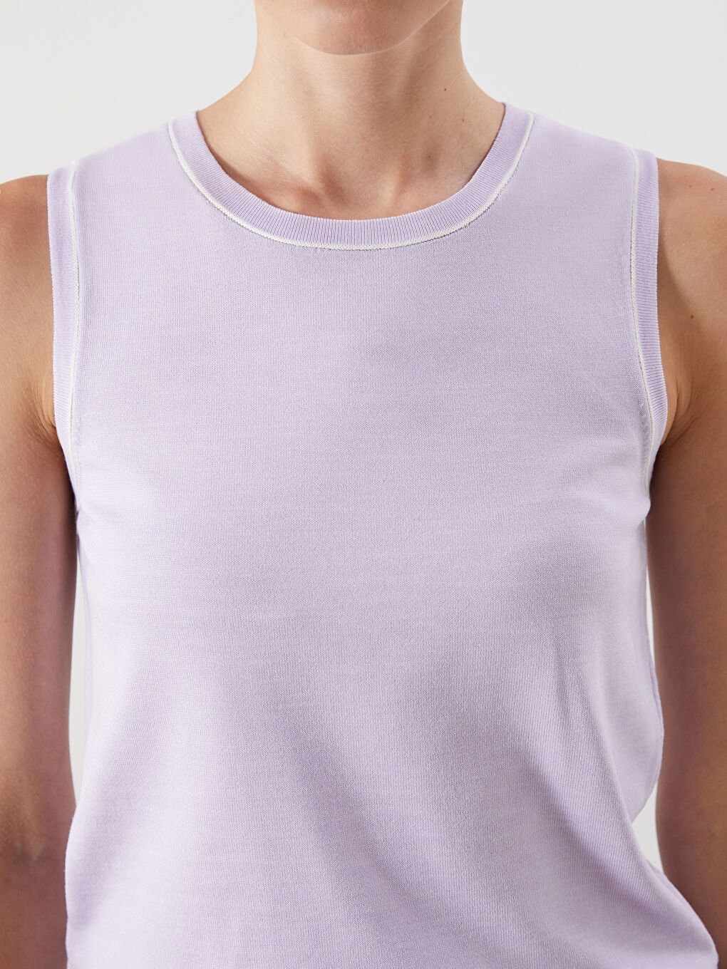 Crew Neck Women's Knitwear Tank Top -S5QI54Z8-DP3