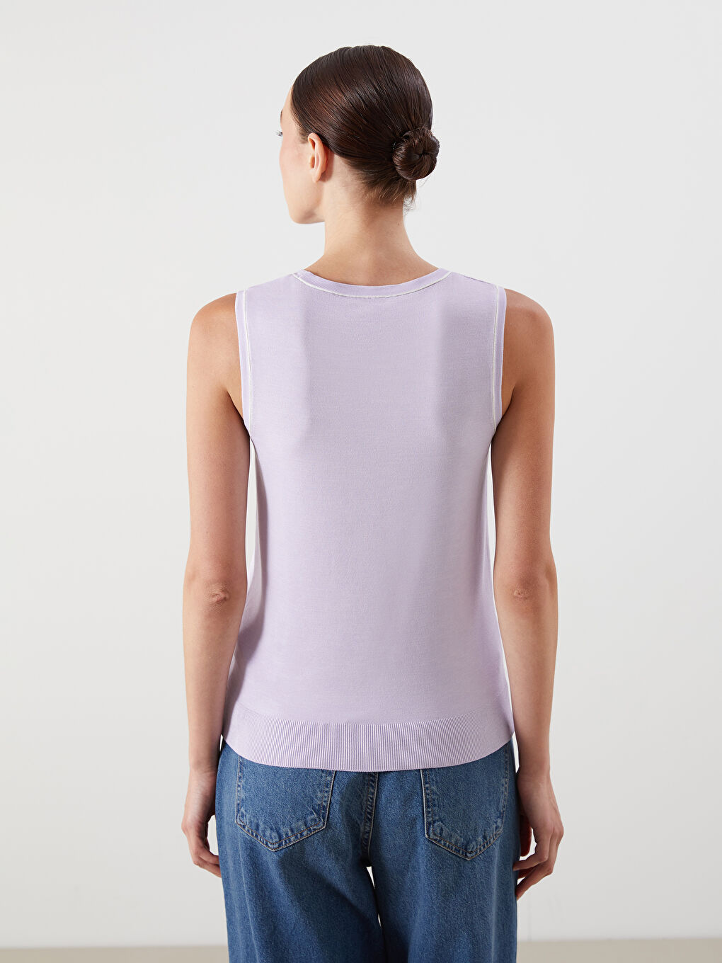 Crew Neck Women's Knitwear Tank Top -S5QI54Z8-DP3