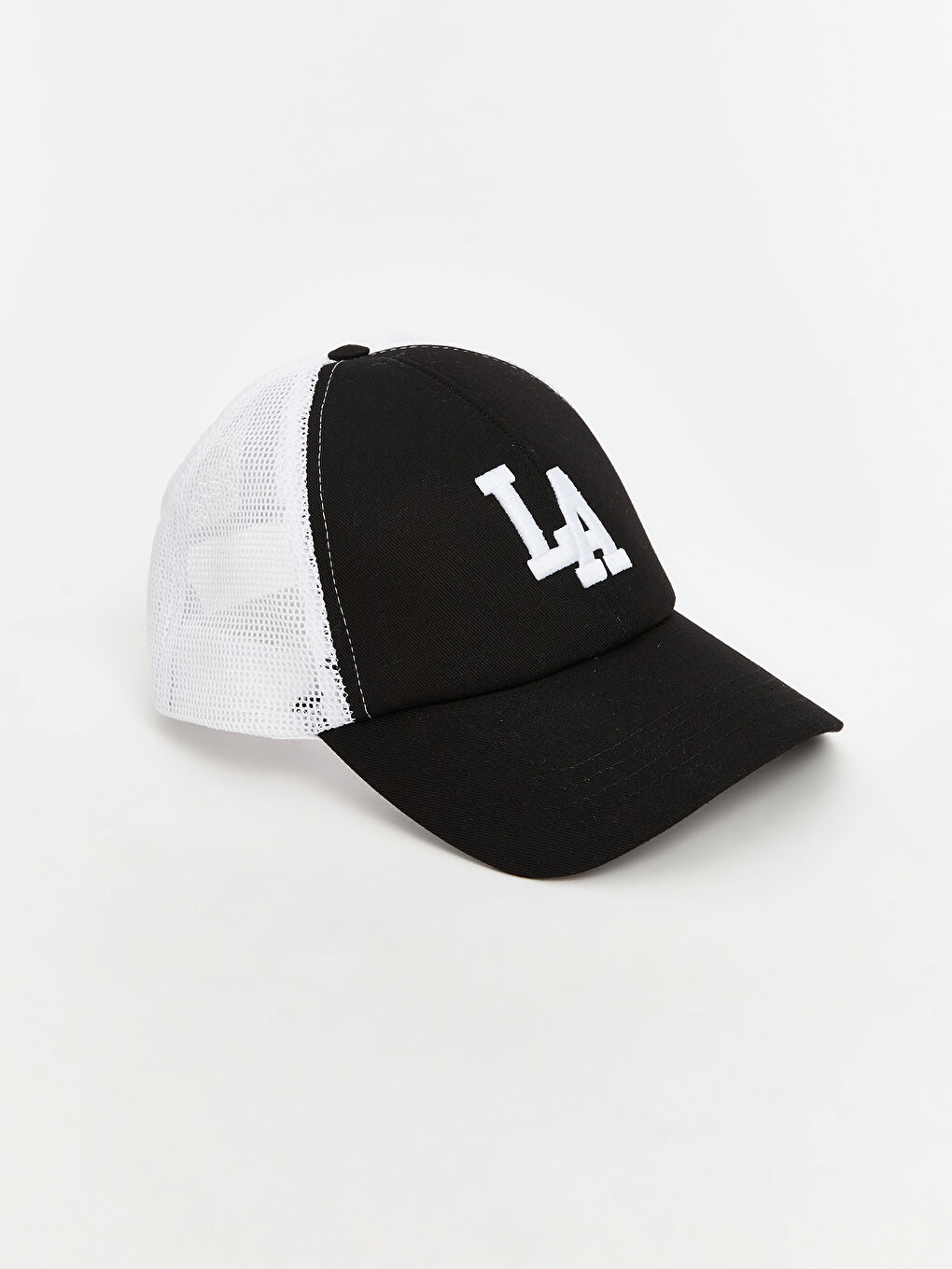 Siyah Los Angeles Nakışlı Erkek Kep Şapka-1