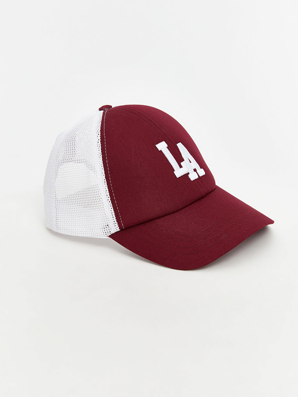 Bordo Los Angeles Nakışlı Erkek Kep Şapka-1