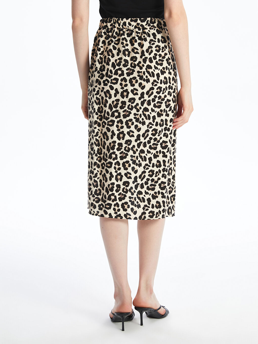 LCWAIKIKI Classic Elastic Waist Leopard Figured Skirt -S5QI77Z8-LQB