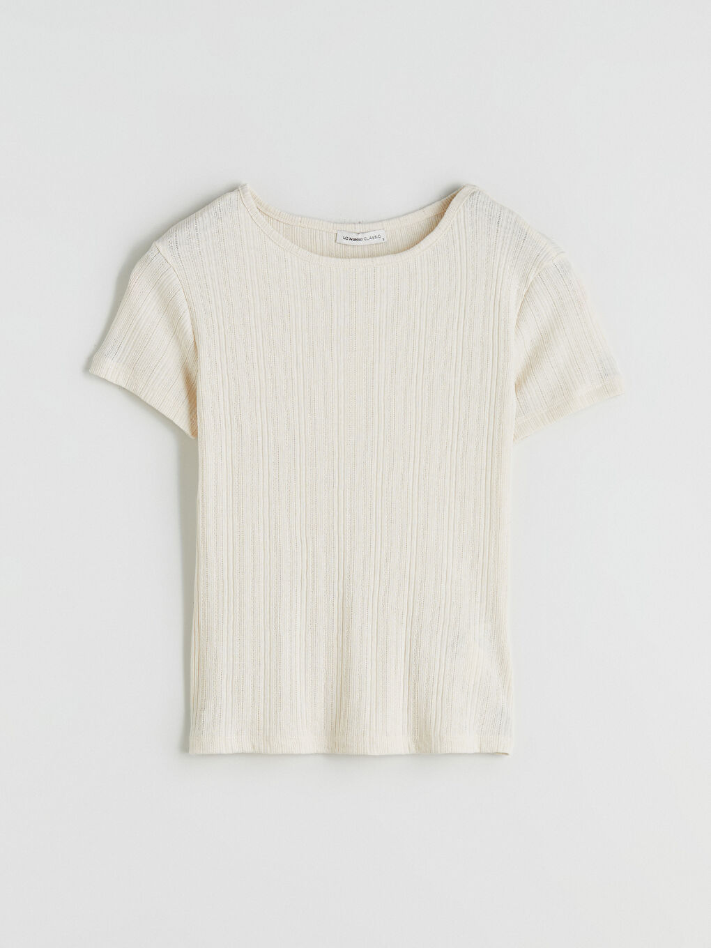 LCWAIKIKI Classic Crew Neck Textured Women's T-Shirt -S5QI81Z8-QVM