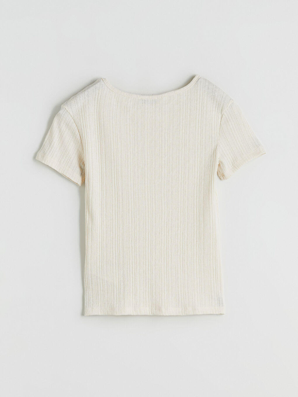 LCWAIKIKI Classic Crew Neck Textured Women's T-Shirt -S5QI81Z8-QVM
