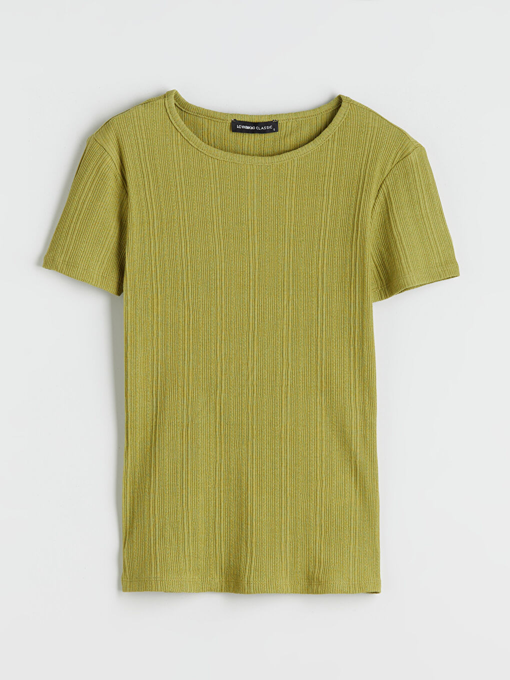 LCWAIKIKI Classic Crew Neck Textured Women's T-Shirt -S5QI81Z8-QYR