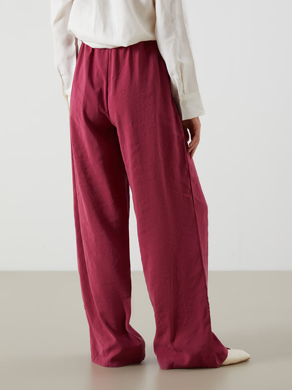 LCW Vision Elasticated Waist Modal Blend Women's Trousers -S5QI87Z8-RXQ