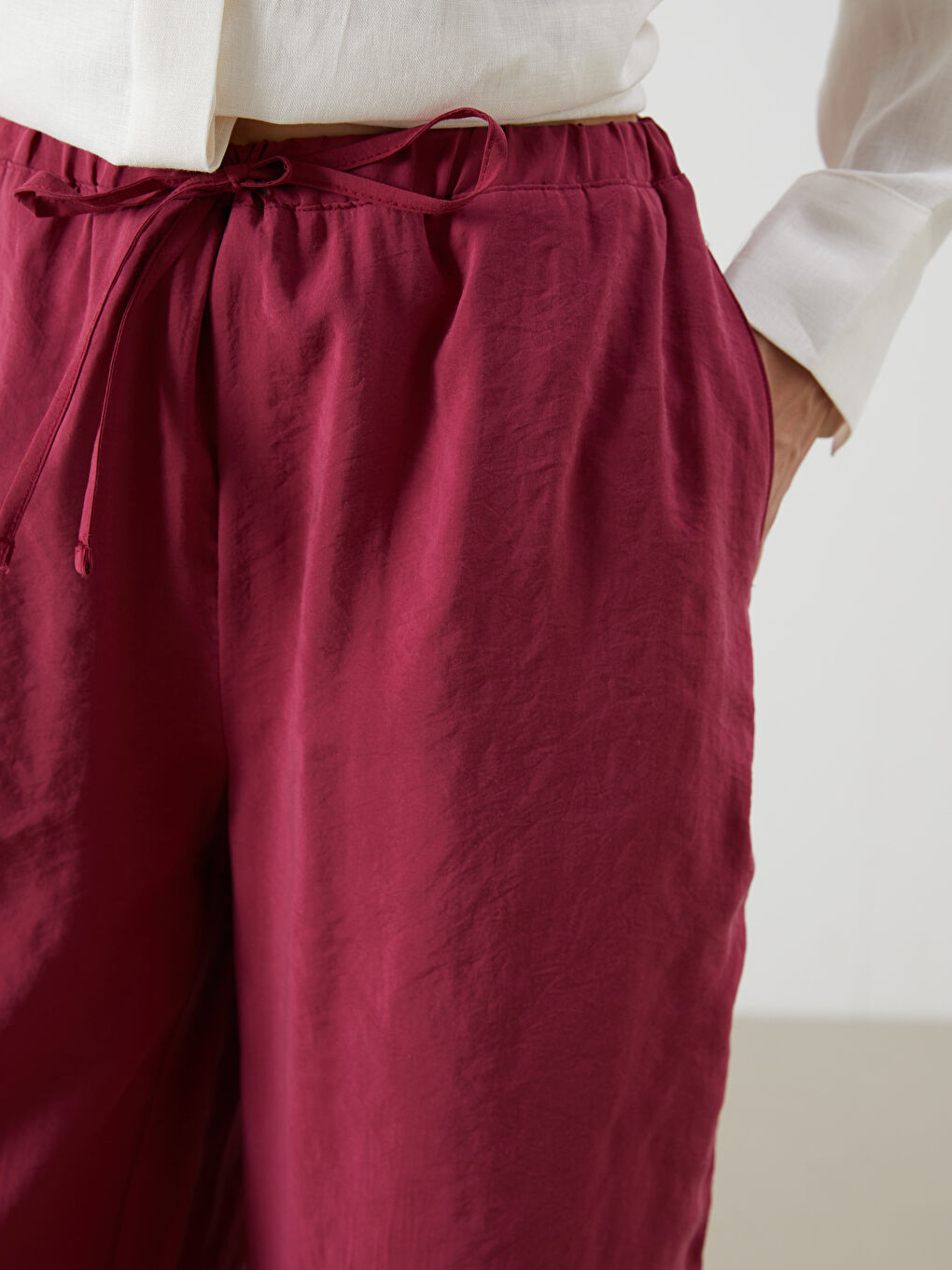 LCW Vision Elasticated Waist Modal Blend Women's Trousers -S5QI87Z8-RXQ