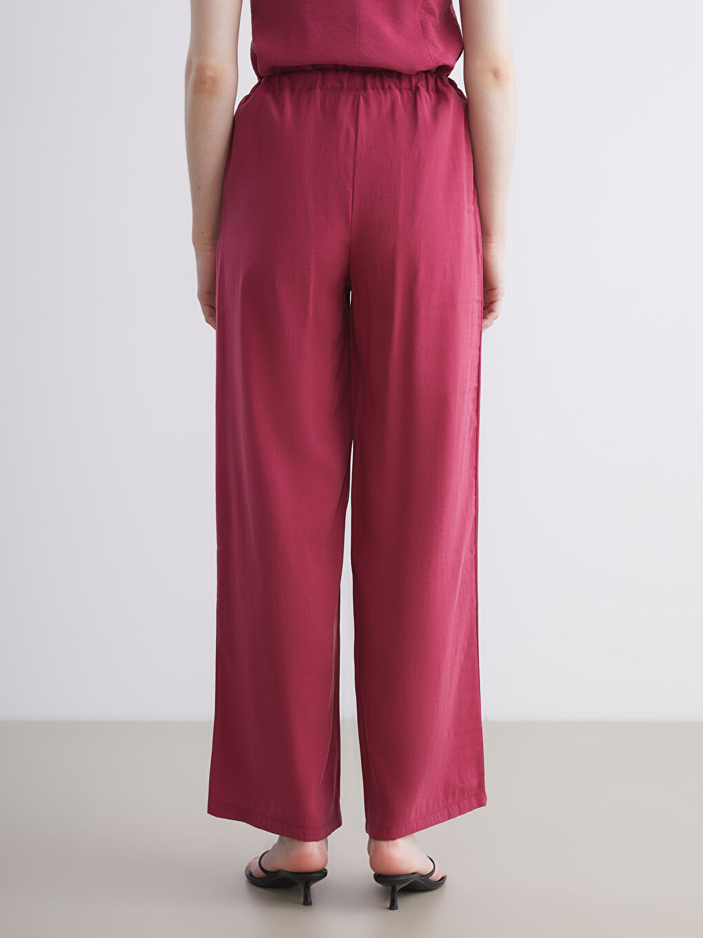 LCW Vision Elasticated Waist Modal Blend Women's Trousers -S5QI87Z8-RXQ