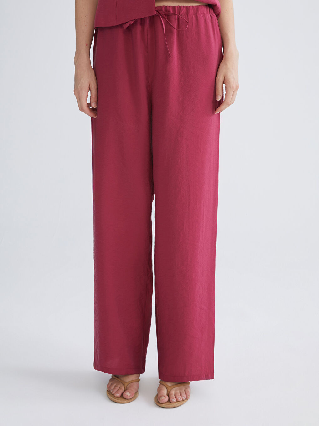 LCW Vision Elasticated Waist Modal Blend Women's Trousers -S5QI87Z8-RXQ