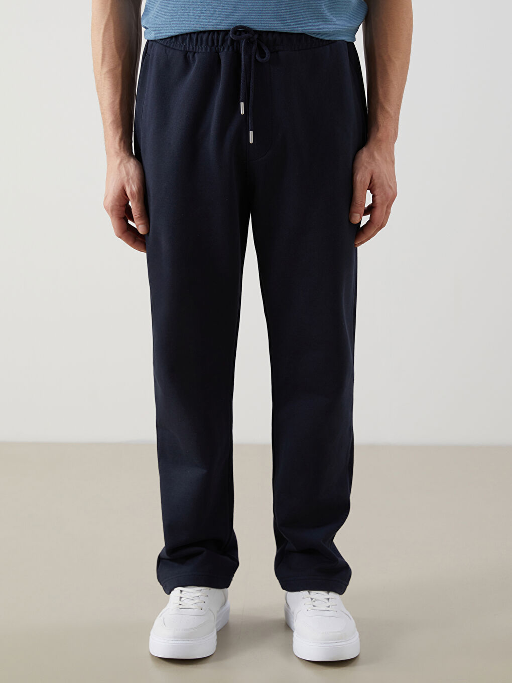 Lacivert Standart Kalıp Erkek Eşofman Altı-3