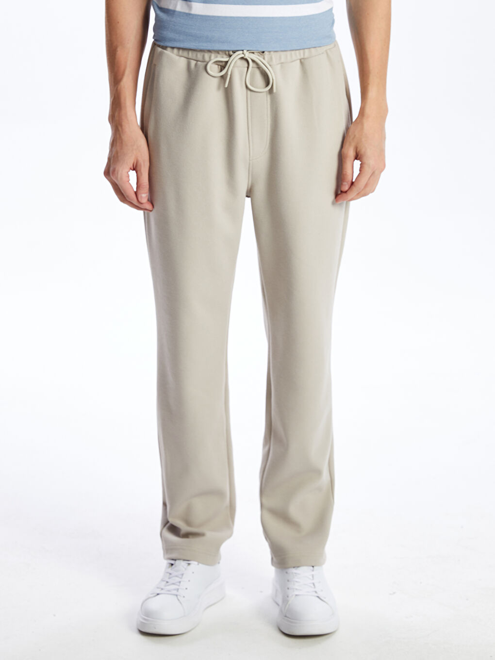 Bej Standart Kalıp Erkek Eşofman Altı-3