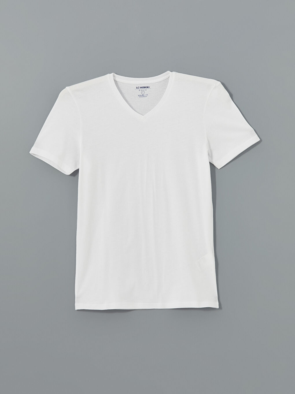 V Neck Plain Men's T-Shirt-17