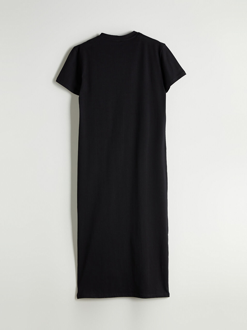 Siyah Bisiklet Yaka Yırtmaçlı Elbise-5