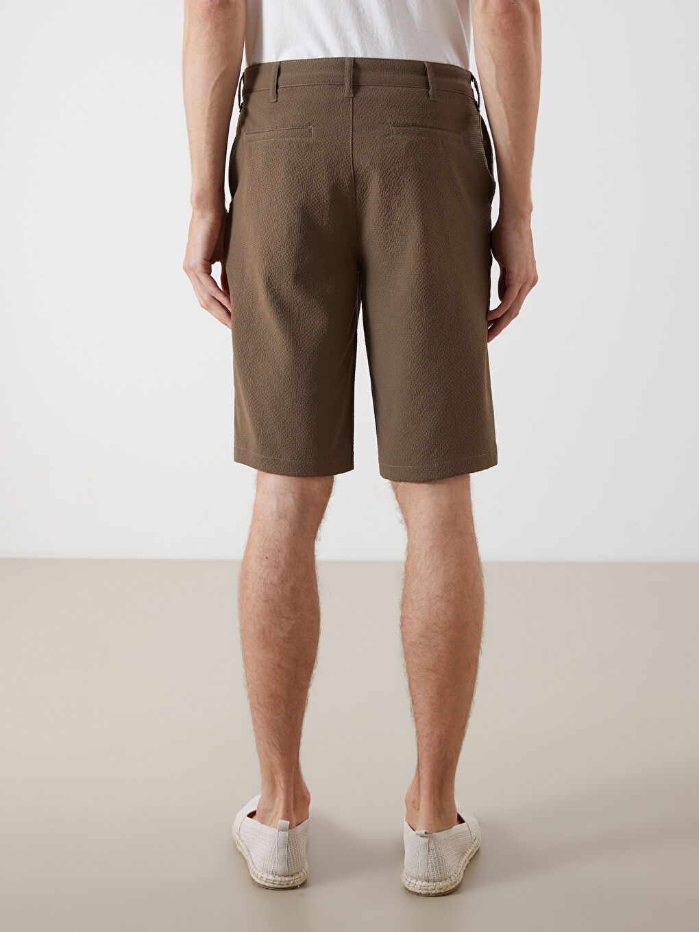 Kahverengi Standart Kalıp Erkek Şort-3