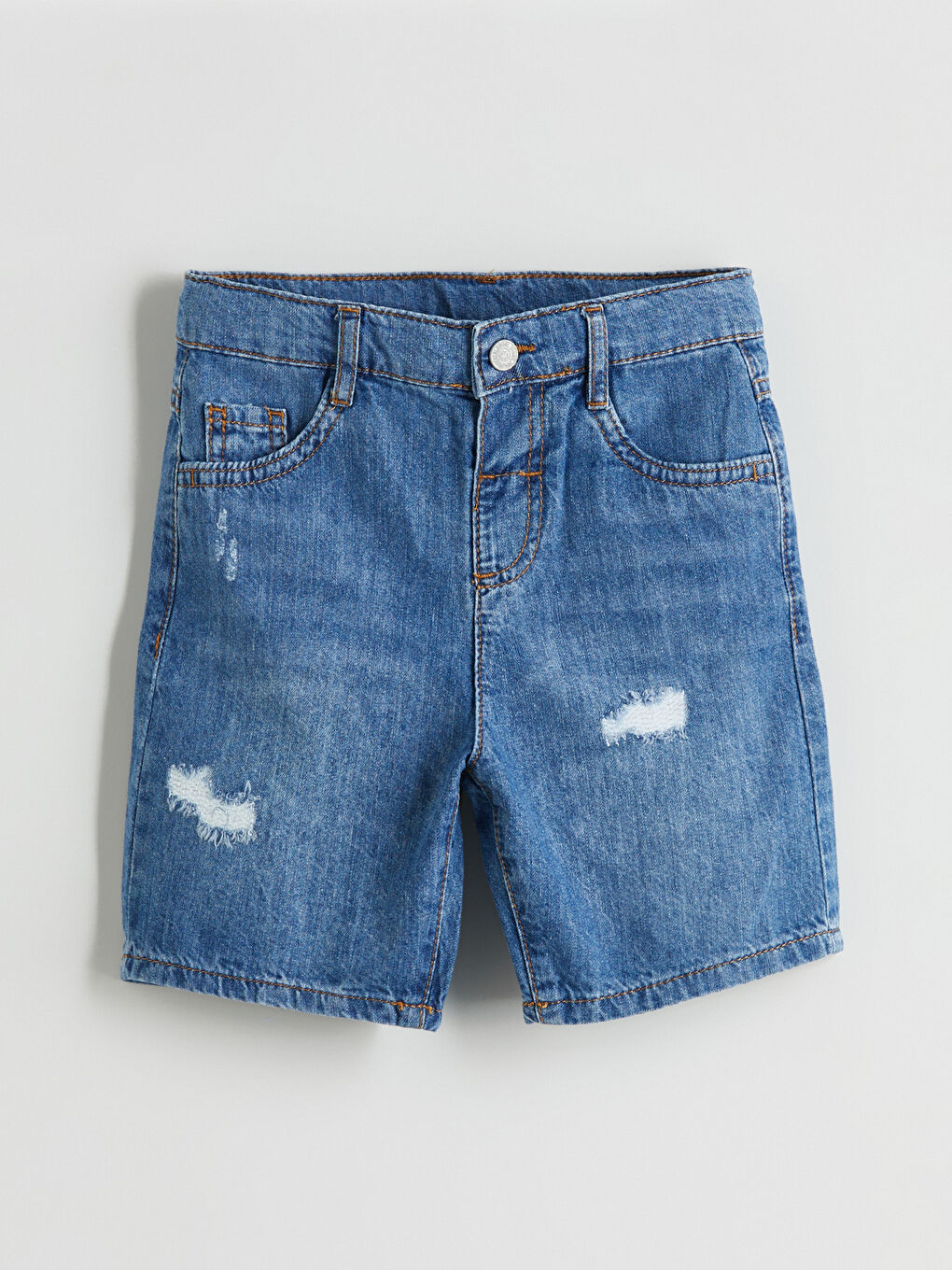 Elasticated Waist Basic Boys' Denim Shorts -S5QJ24Z1-H45