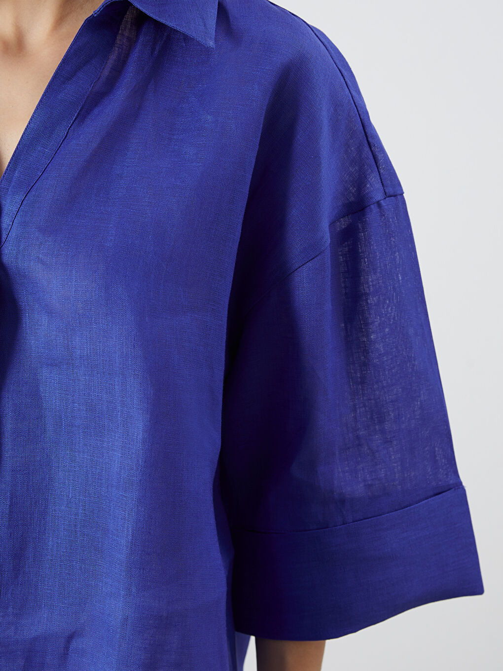 LCW Vision Oversize 100% Linen Women's Shirt -S5QJ57Z8-R46