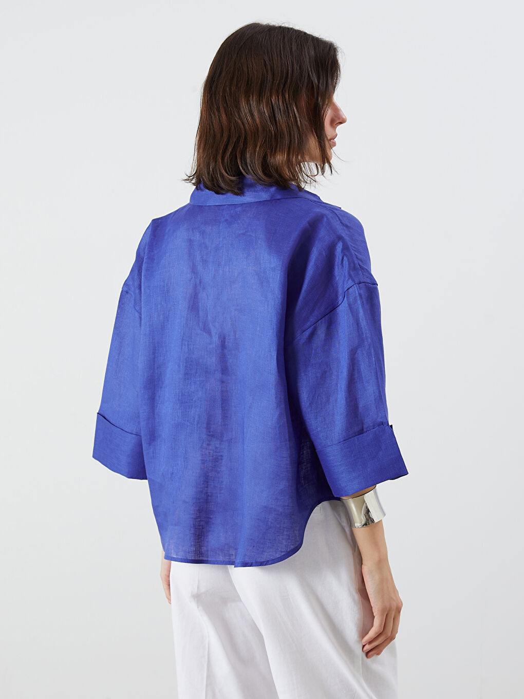 LCW Vision Oversize 100% Linen Women's Shirt -S5QJ57Z8-R46